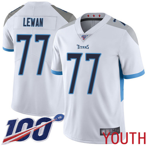 Tennessee Titans Limited White Youth Taylor Lewan Road Jersey NFL Football 77 100th Season Vapor Untouchable